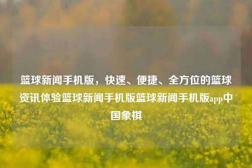 篮球新闻手机版，快速、便捷、全方位的篮球资讯体验篮球新闻手机版篮球新闻手机版app中国象棋