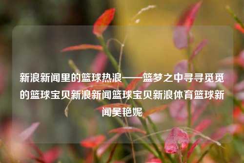 新浪新闻里的篮球热浪——篮梦之中寻寻觅觅的篮球宝贝新浪新闻篮球宝贝新浪体育篮球新闻吴艳妮